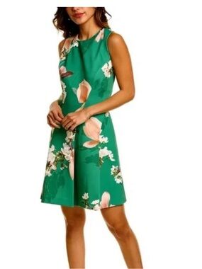Ted Baker Green Floral Sleeveless Mini Dress